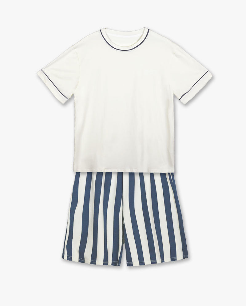 IC GURL - Lovely Stripe Cotton Couple Short Pajama