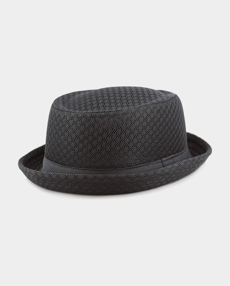 Black Horn -Light Cool Soft Crushable Mesh Porkpie