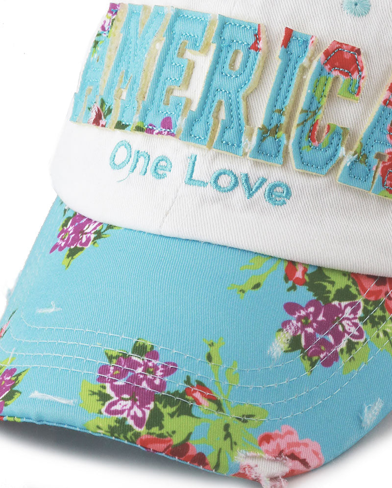 USA / America Embroidery Classic Cotton Adjustable Baseball Hat