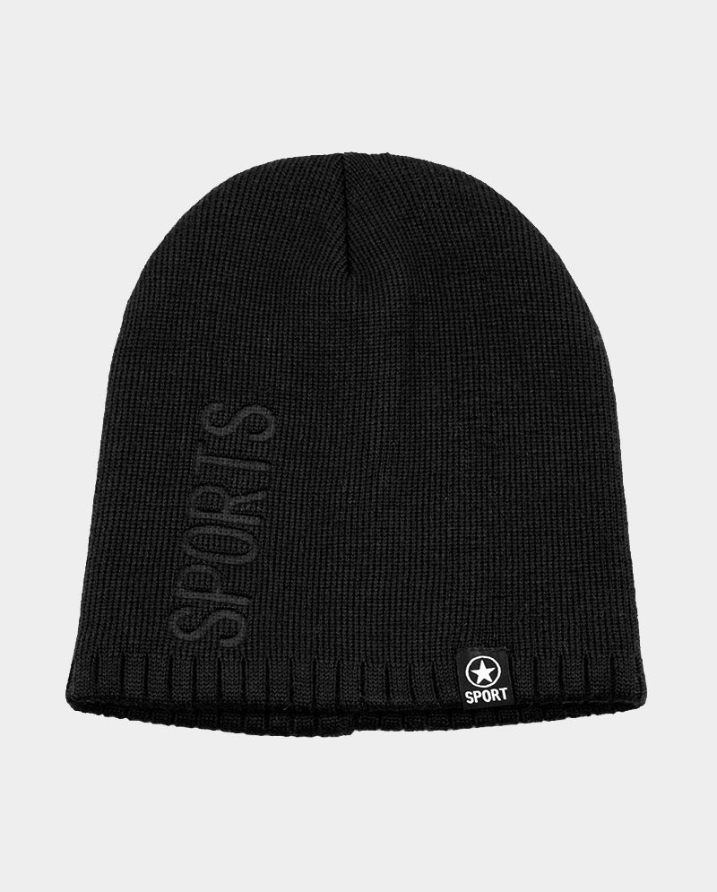 Short Acrylic Knit Beanie – 100% Acrylic with Embossed “SPORT”