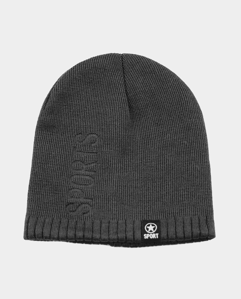 Short Acrylic Knit Beanie – 100% Acrylic with Embossed “SPORT”
