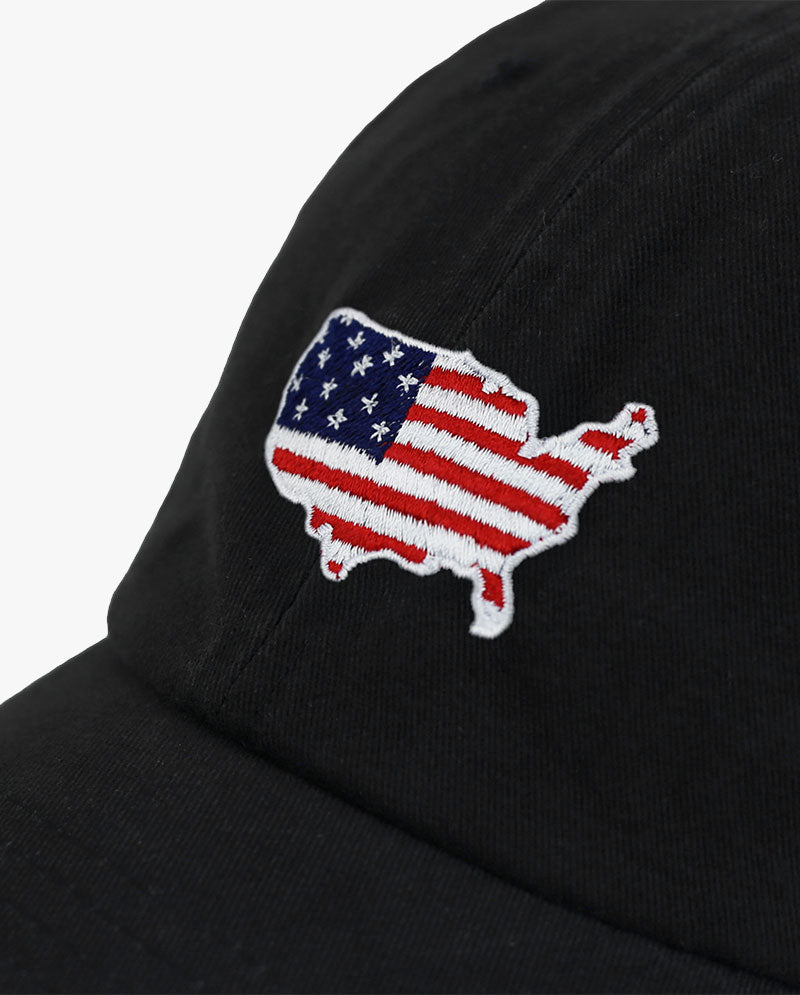 The Hat Depot - USA Map Flag Embroidered Baseball Cap