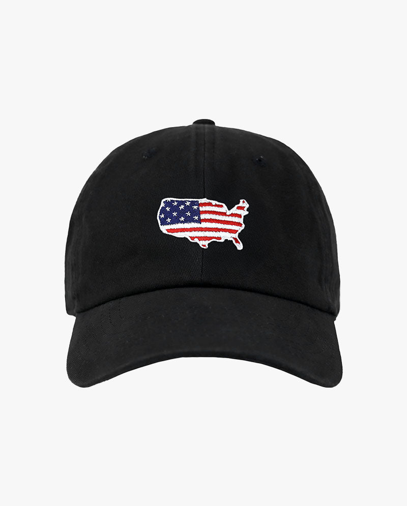 The Hat Depot - USA Map Flag Embroidered Baseball Cap