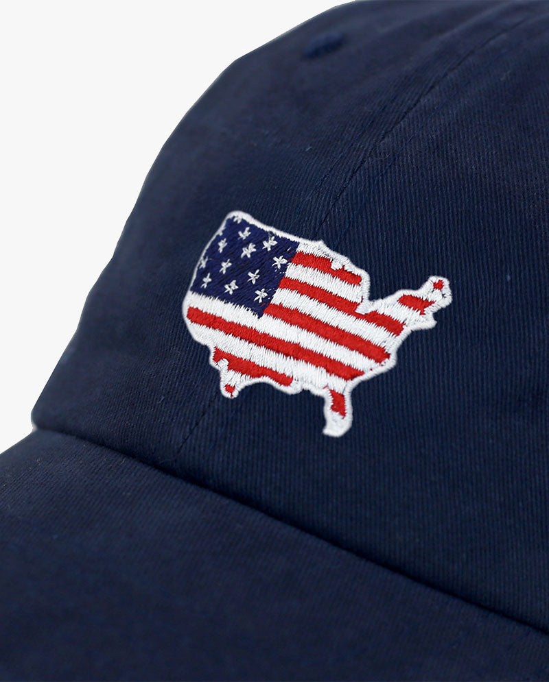 The Hat Depot - USA Map Flag Embroidered Baseball Cap