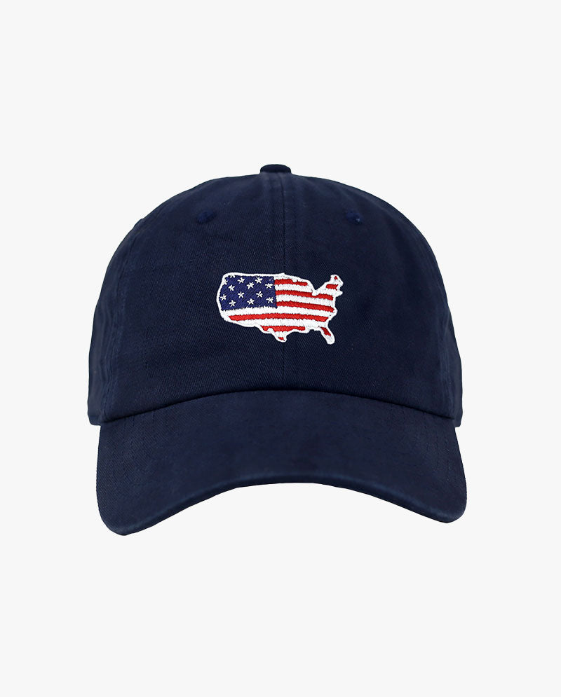 The Hat Depot - USA Map Flag Embroidered Baseball Cap
