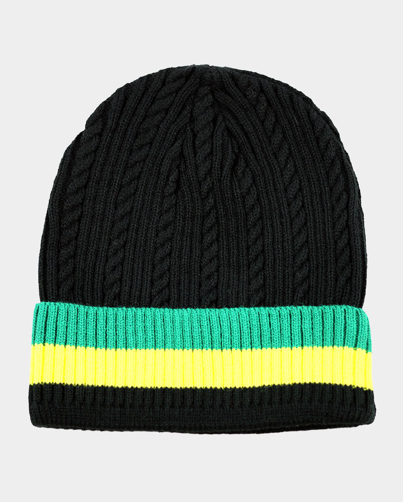 Jamaica-Inspired Stripe Cuffed Beanie