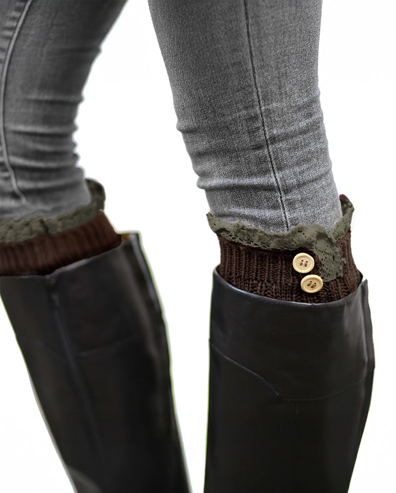 Short Women's Knit Boot Topper Leg Warmer