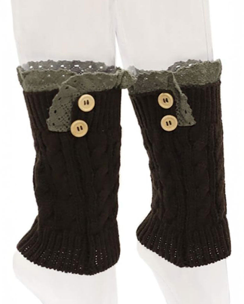 Short Women's Knit Boot Topper Leg Warmer