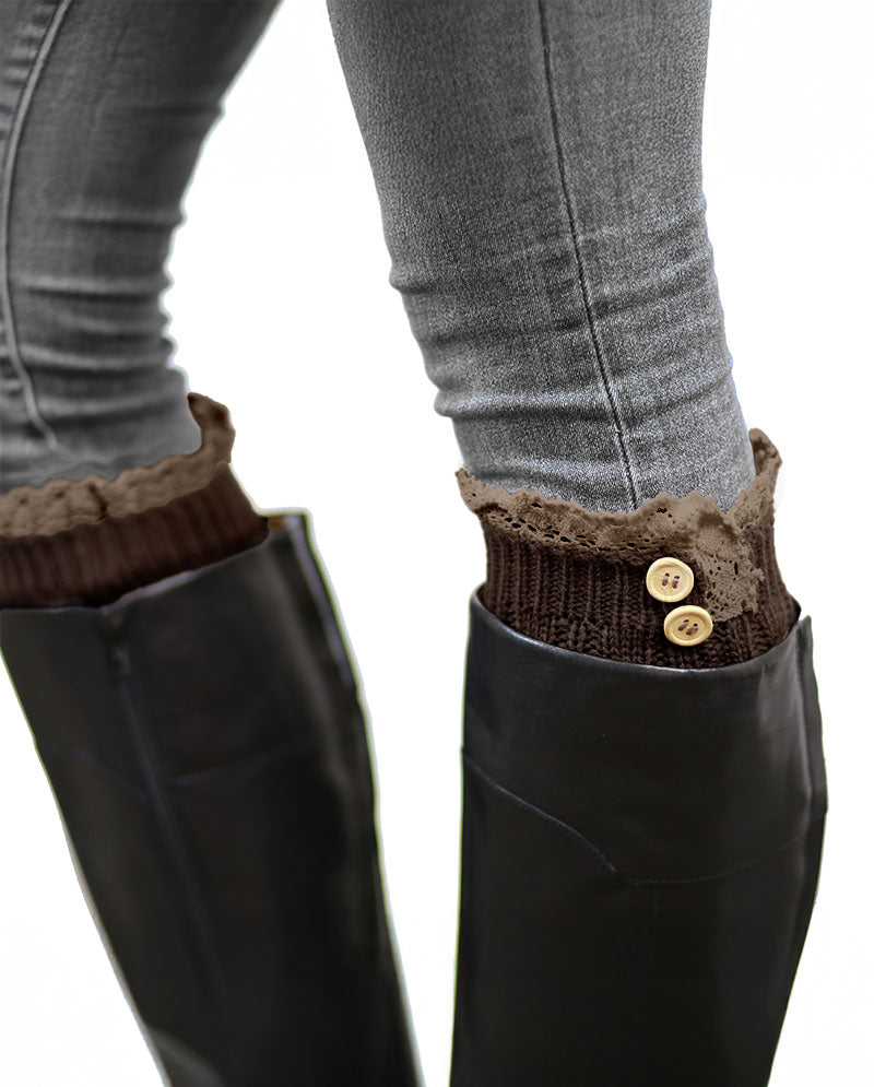 Short Women's Knit Boot Topper Leg Warmer