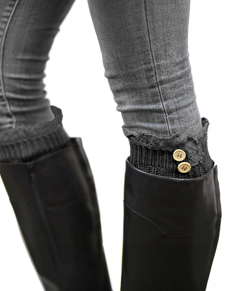 Short Women's Knit Boot Topper Leg Warmer