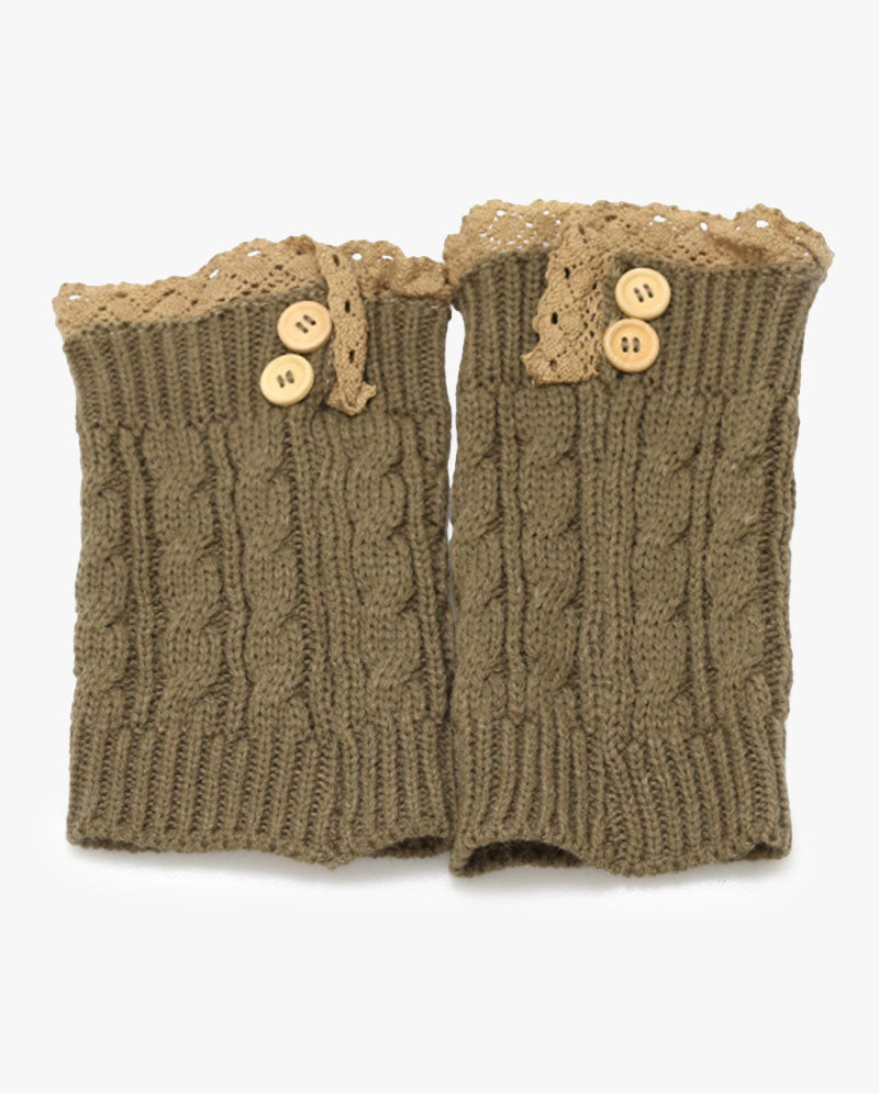 Short Women's Knit Boot Topper Leg Warmer