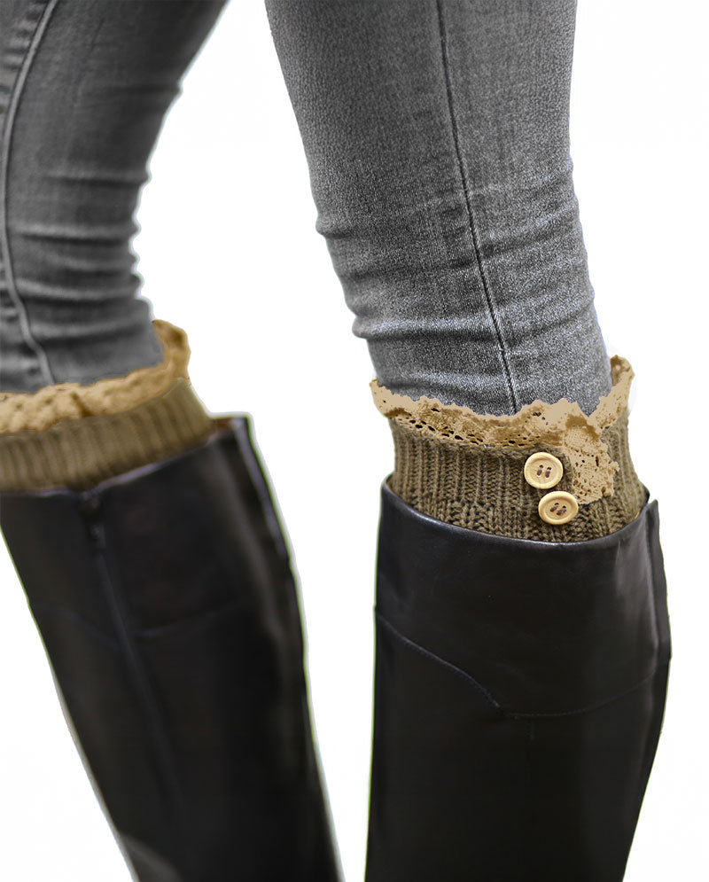 Short Women's Knit Boot Topper Leg Warmer
