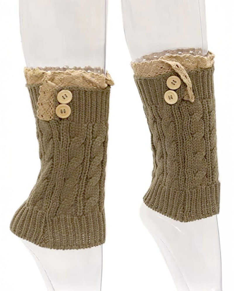 Short Women's Knit Boot Topper Leg Warmer