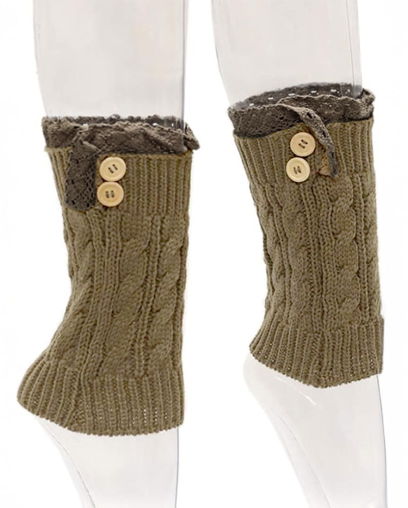 Short Women's Knit Boot Topper Leg Warmer