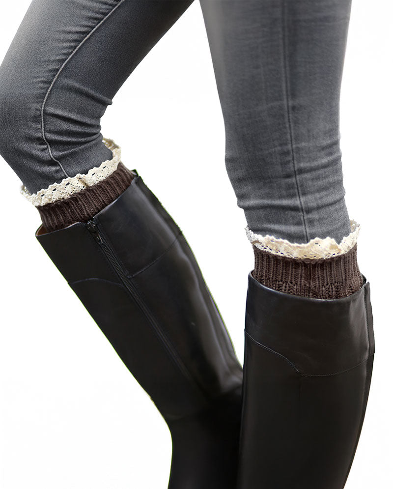 Short Women's Knit Boot Topper Leg Warmer