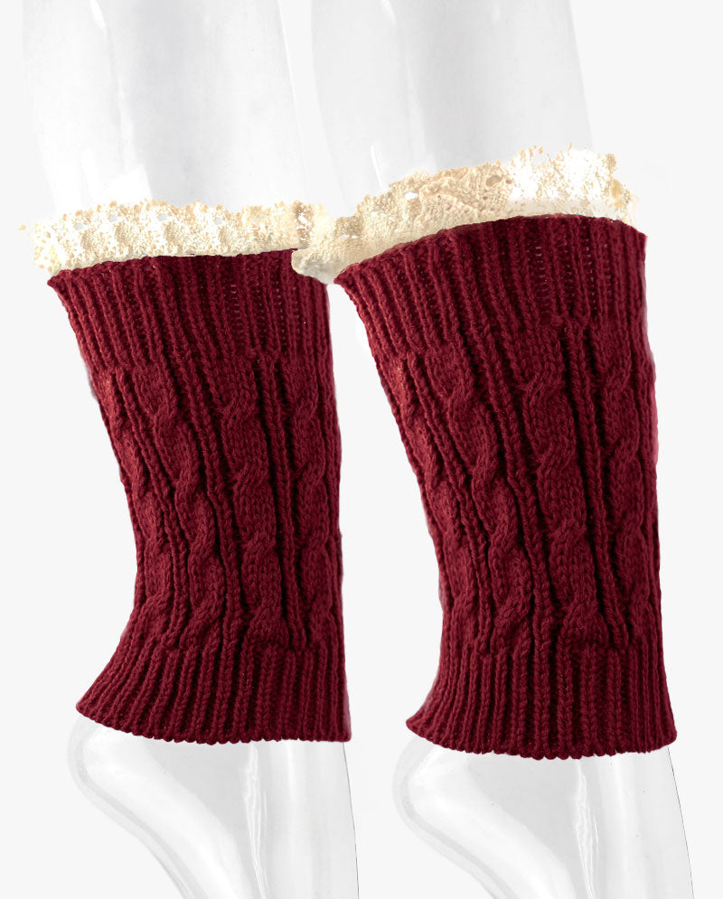 Short Women's Knit Boot Topper Leg Warmer