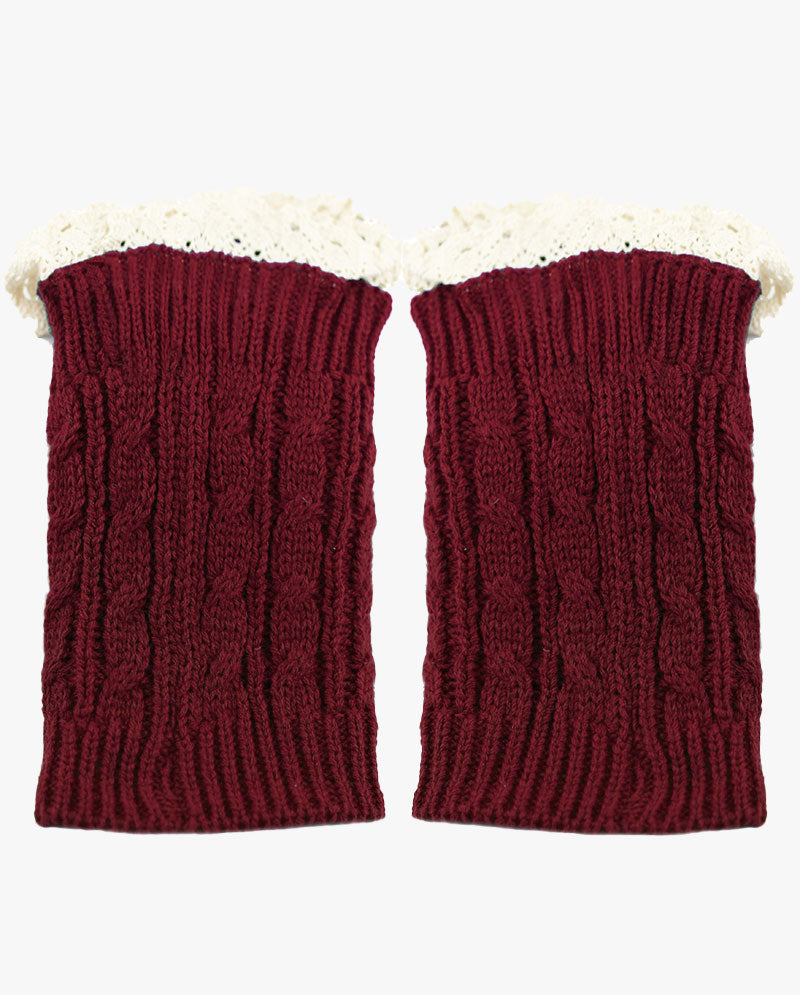 Short Women's Knit Boot Topper Leg Warmer