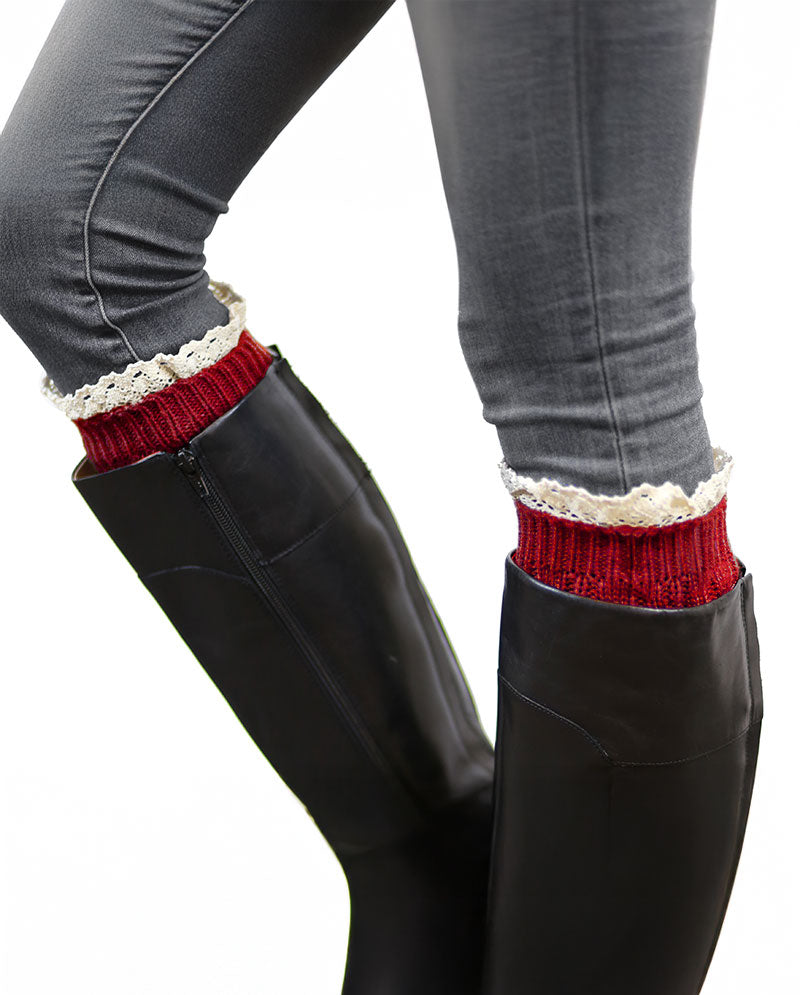 Short Women's Knit Boot Topper Leg Warmer