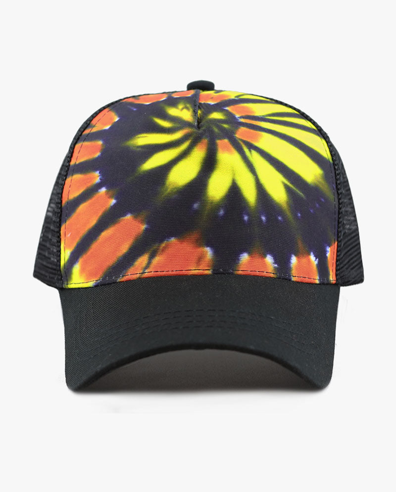 Tie Dye Print Mesh Back Snapback Trucker Cap