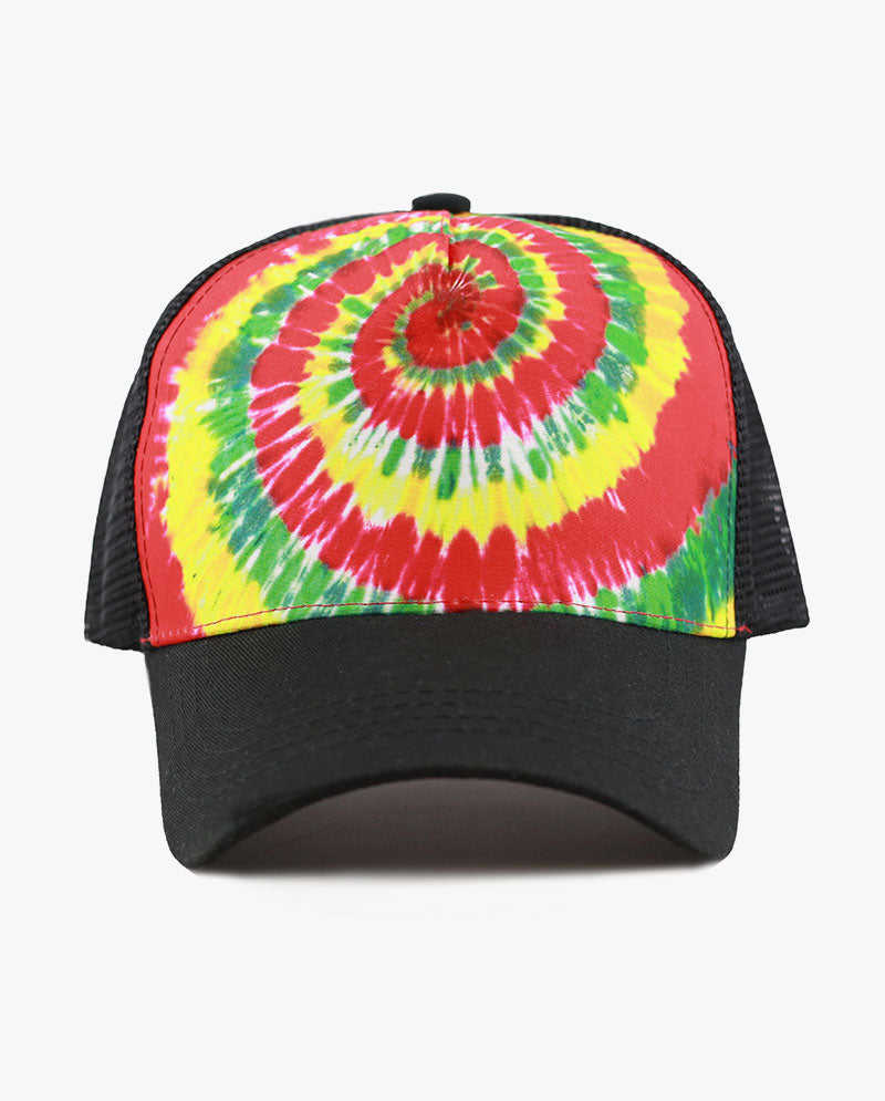 Tie Dye Print Mesh Back Snapback Trucker Cap