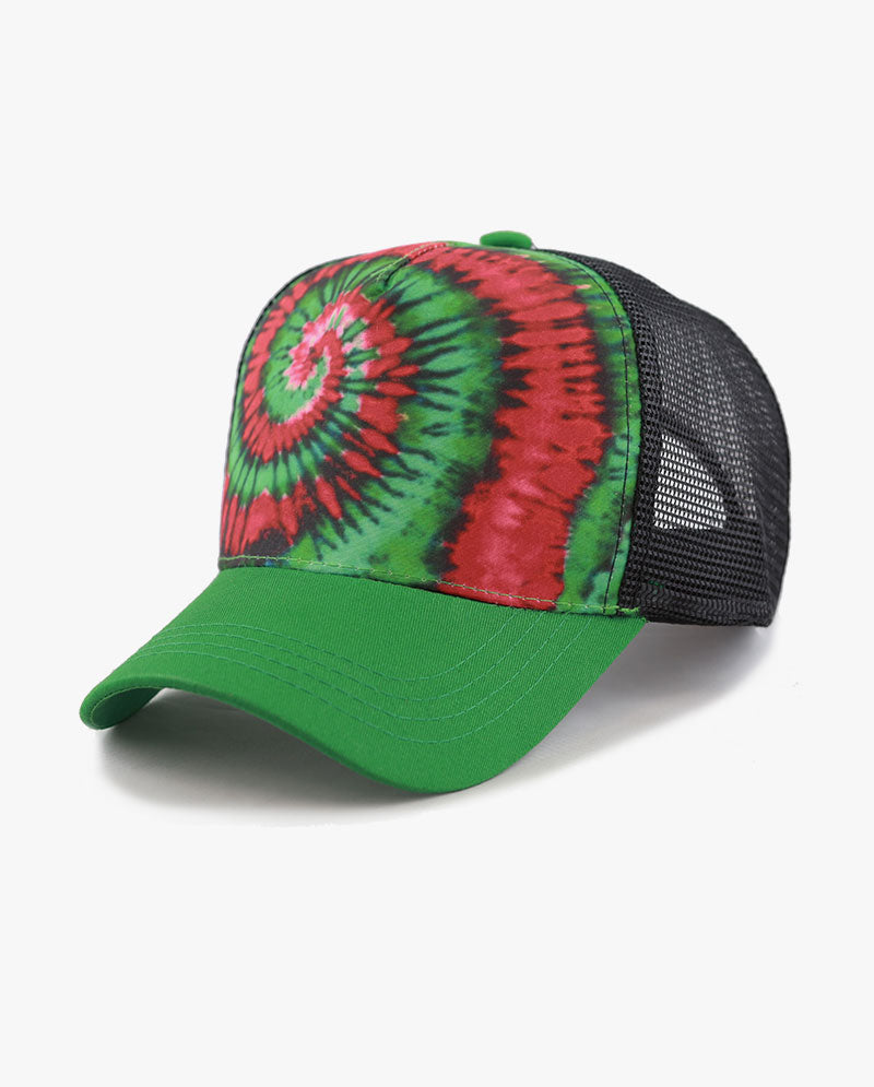 Tie Dye Print Mesh Back Snapback Trucker Cap