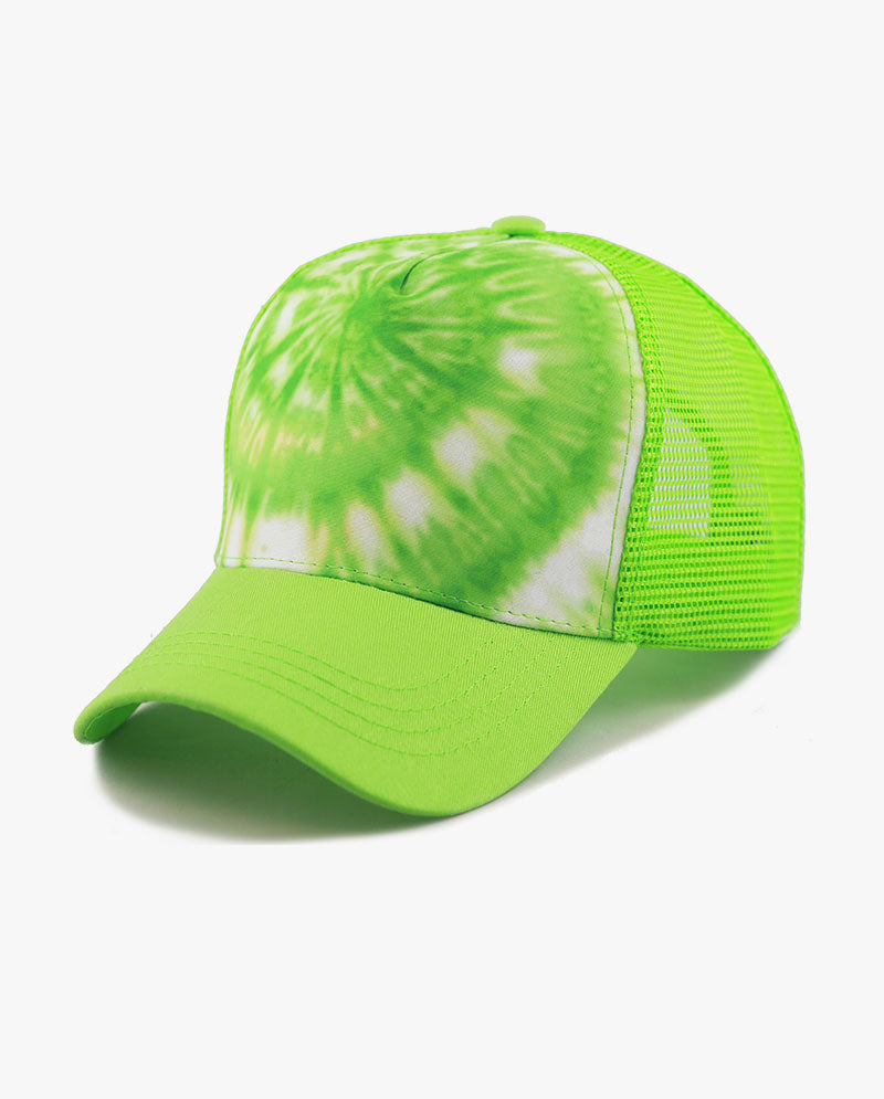 Tie Dye Print Mesh Back Snapback Trucker Cap