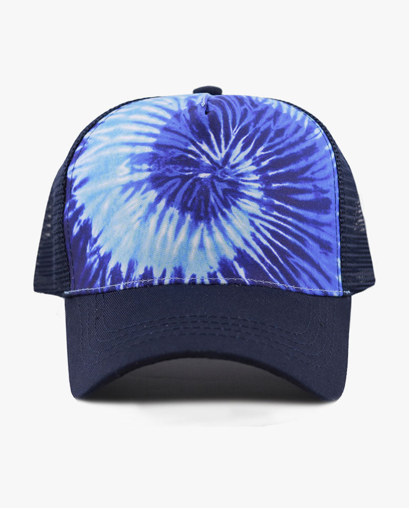 Tie Dye Print Mesh Back Snapback Trucker Cap