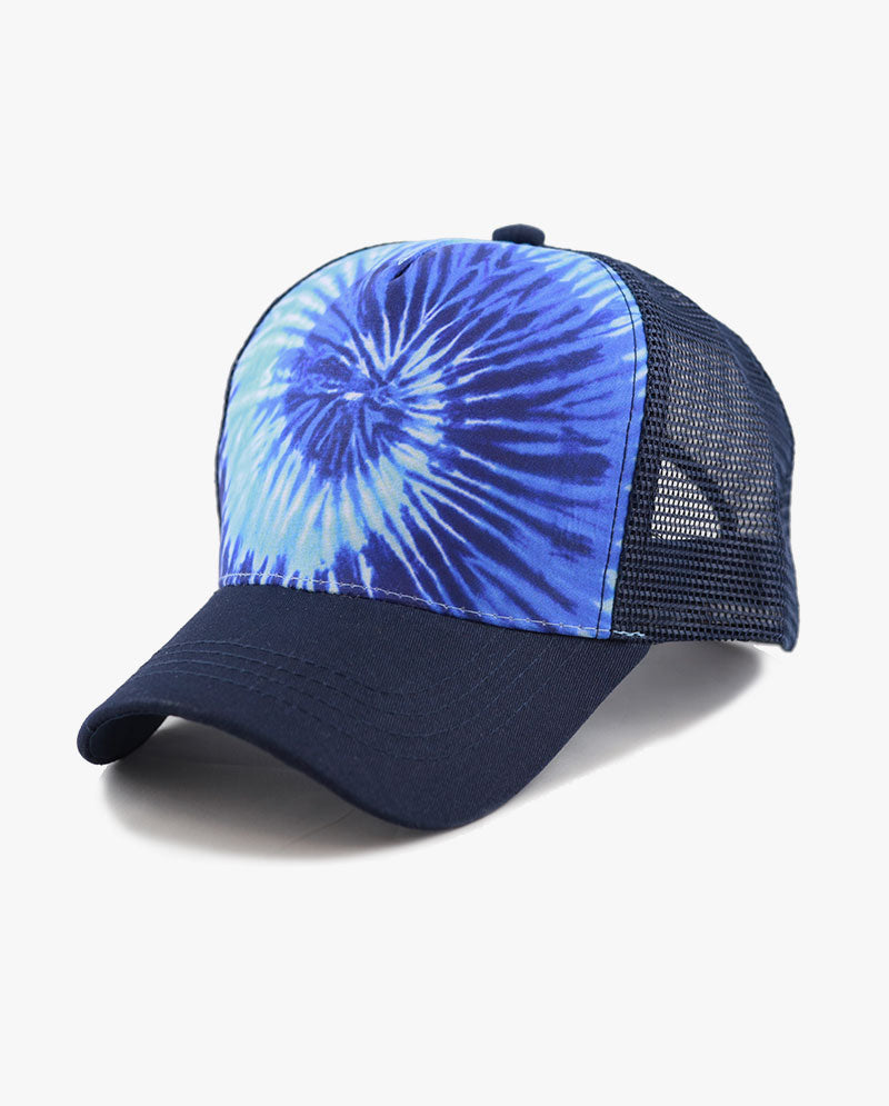 Tie Dye Print Mesh Back Snapback Trucker Cap