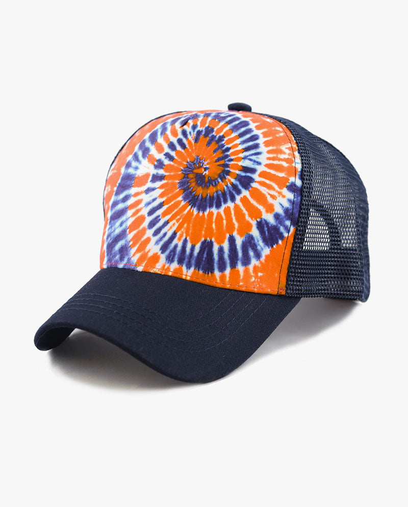 Tie Dye Print Mesh Back Snapback Trucker Cap