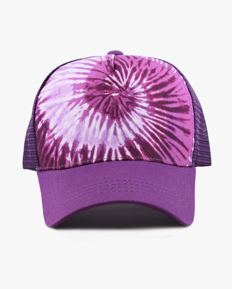 Tie Dye Print Mesh Back Snapback Trucker Cap