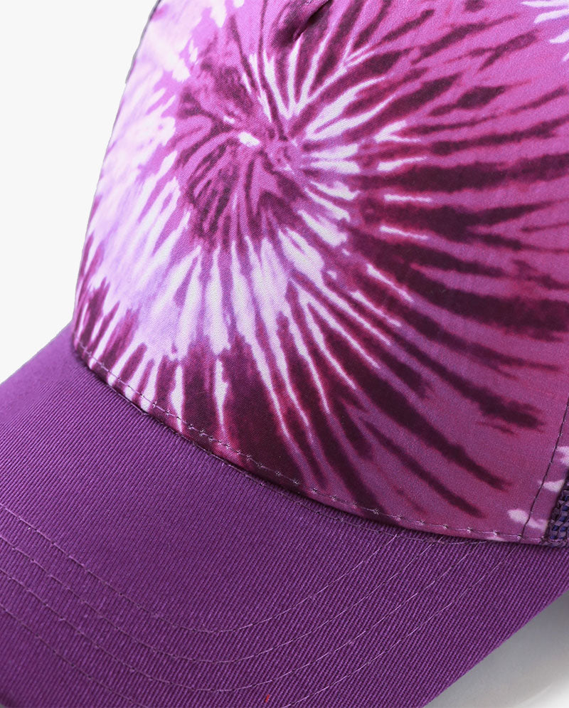 Tie Dye Print Mesh Back Snapback Trucker Cap