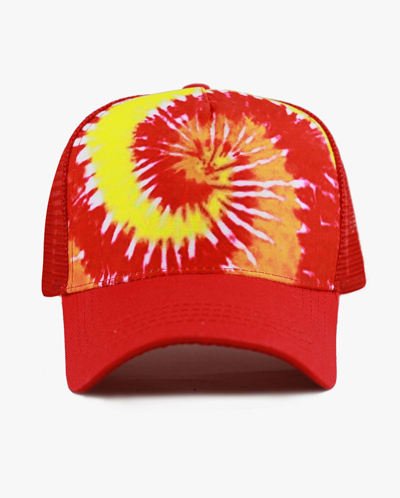 Tie Dye Print Mesh Back Snapback Trucker Cap
