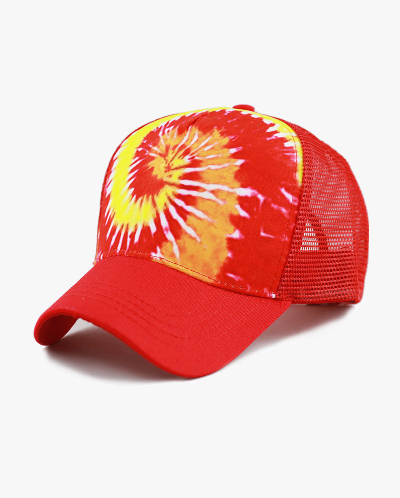 Tie Dye Print Mesh Back Snapback Trucker Cap