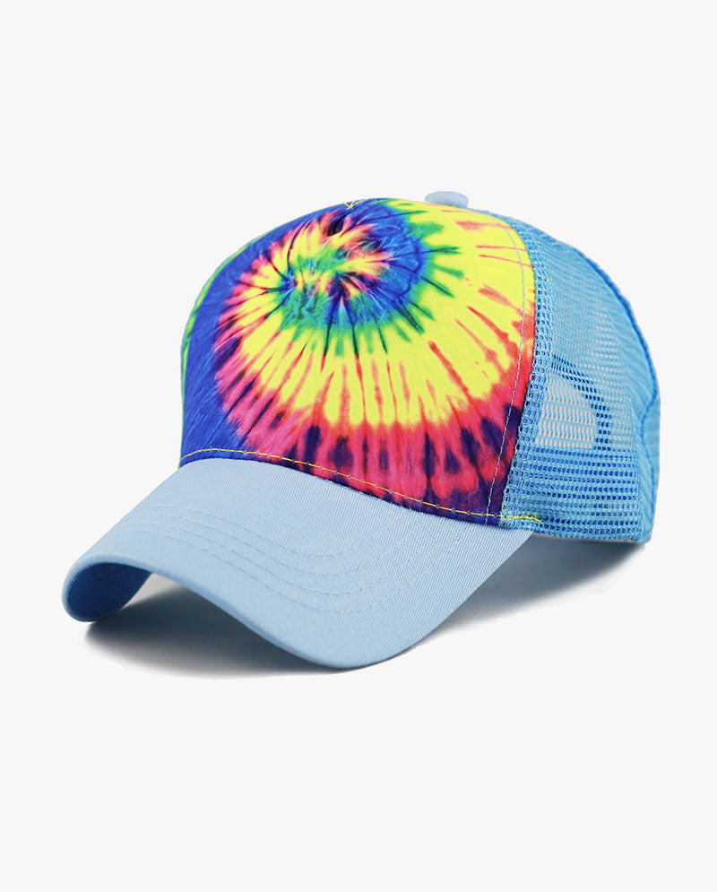 Tie Dye Print Mesh Back Snapback Trucker Cap