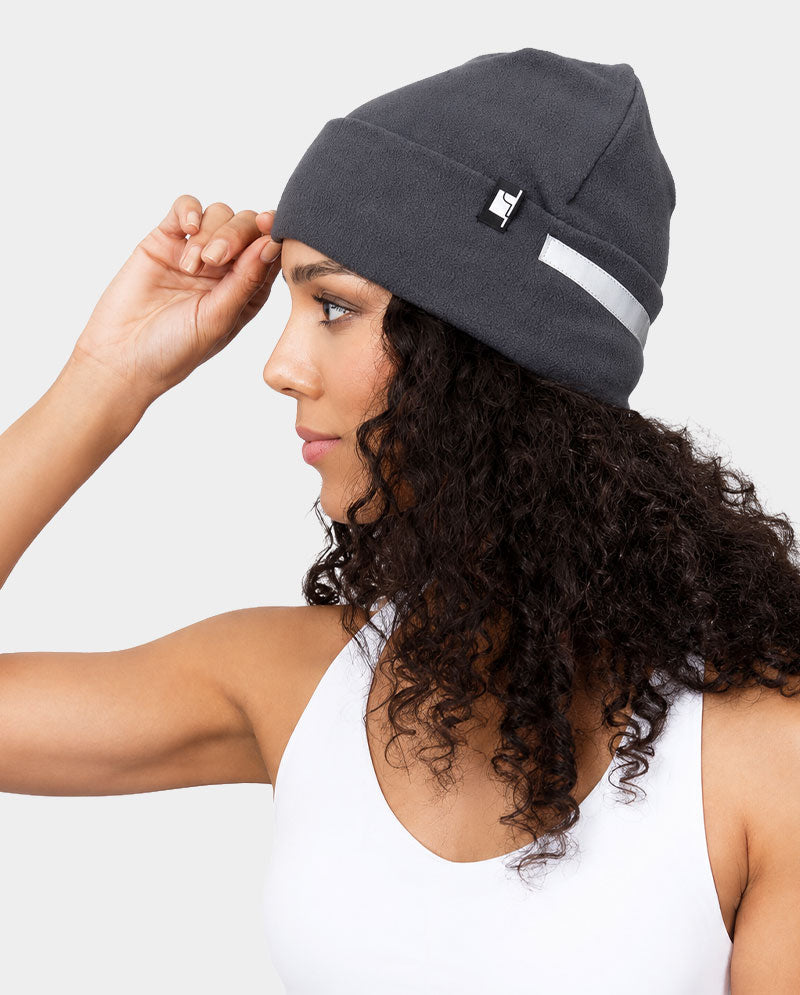 The Hat Depot - Reflective Safety Fleece Beanie