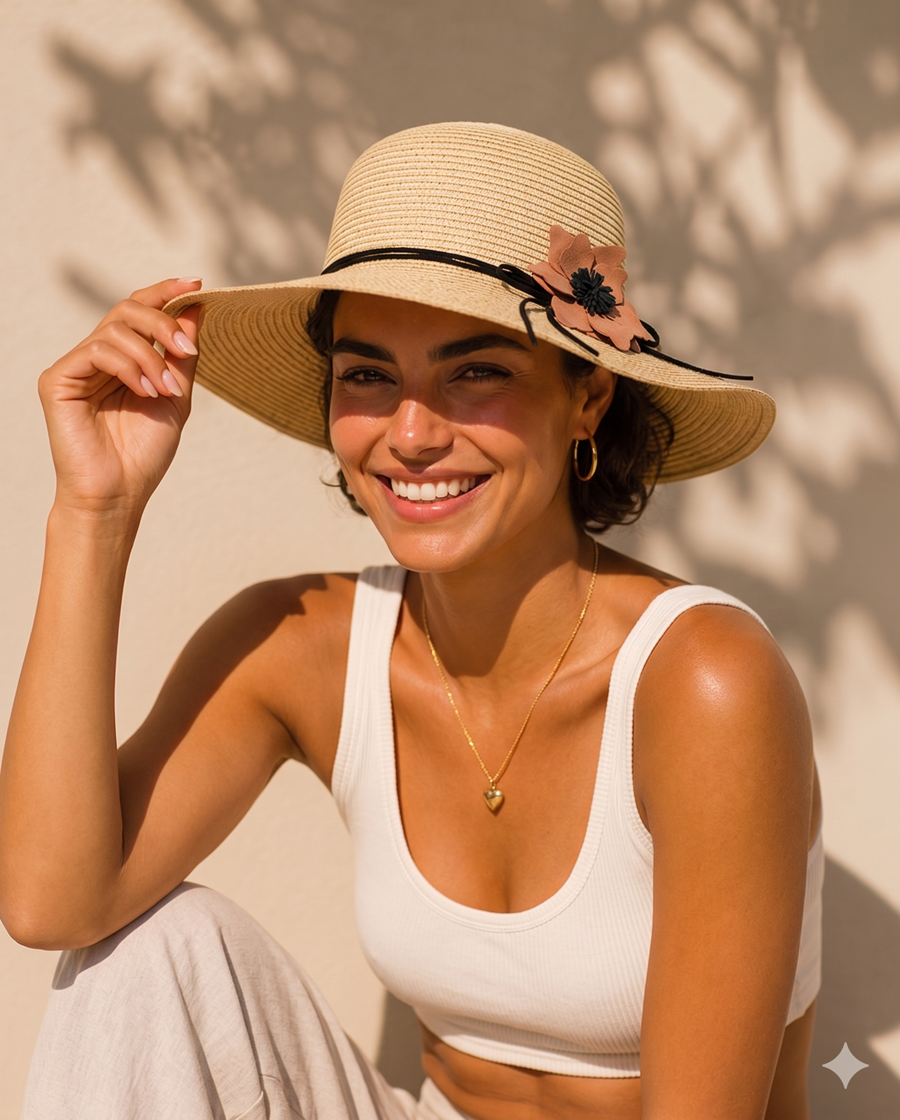 The Hat Depot - Wide Nature Straw Style Beach Sun Hat