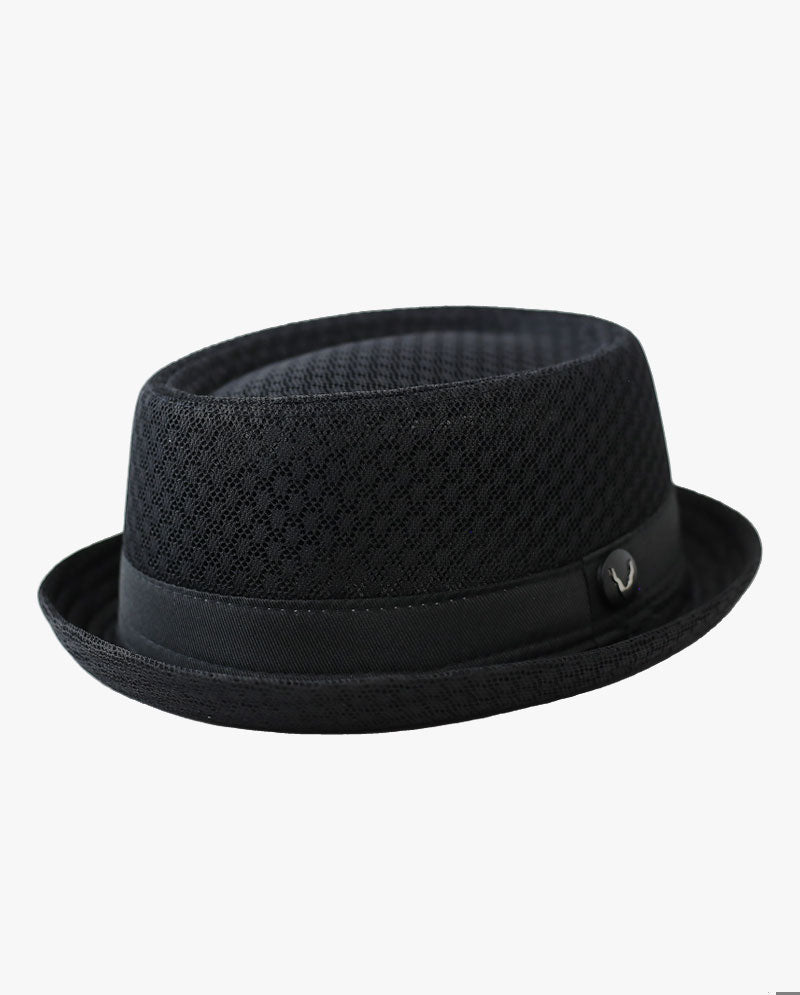 Black Horn -Light Cool Soft Crushable Mesh Porkpie