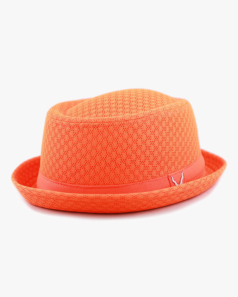 Black Horn -Light Cool Soft Crushable Mesh Porkpie