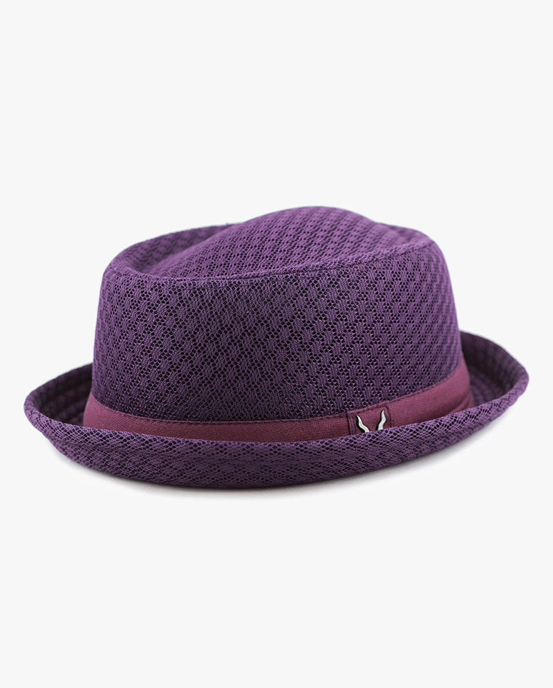 Black Horn -Light Cool Soft Crushable Mesh Porkpie