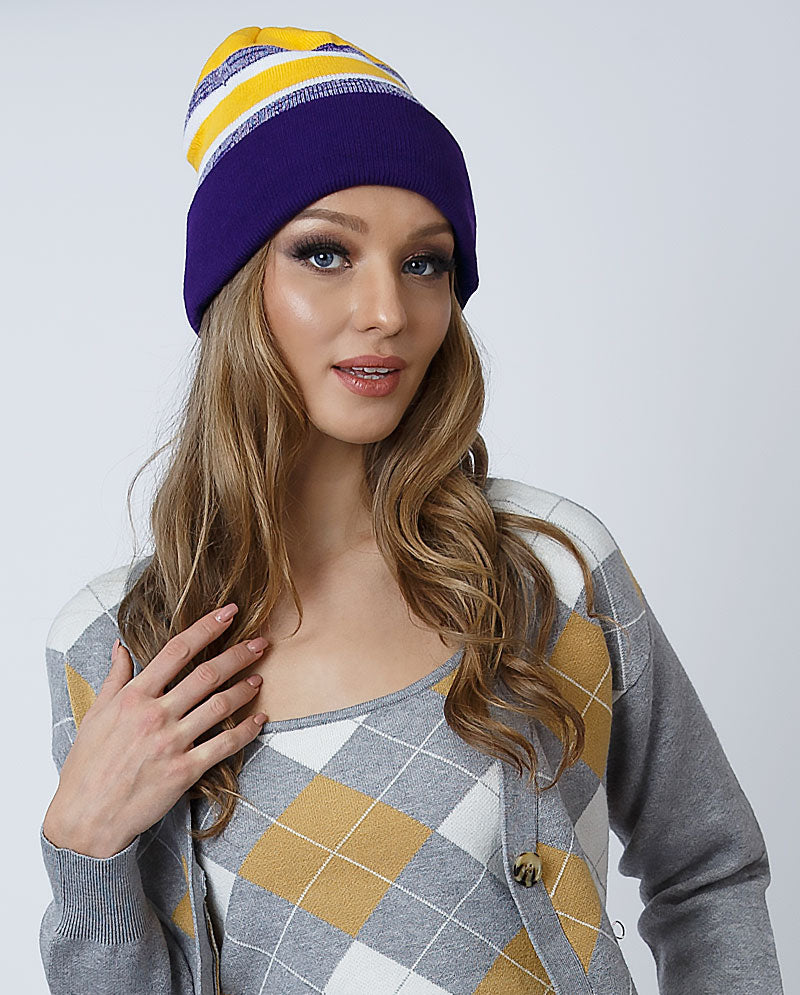 NWT BoKnitArt\'s Hattitudes Cotton Slouch Beanie The Hat Depot - Cuffed Stripe Knit Slouch Beanie main image 2