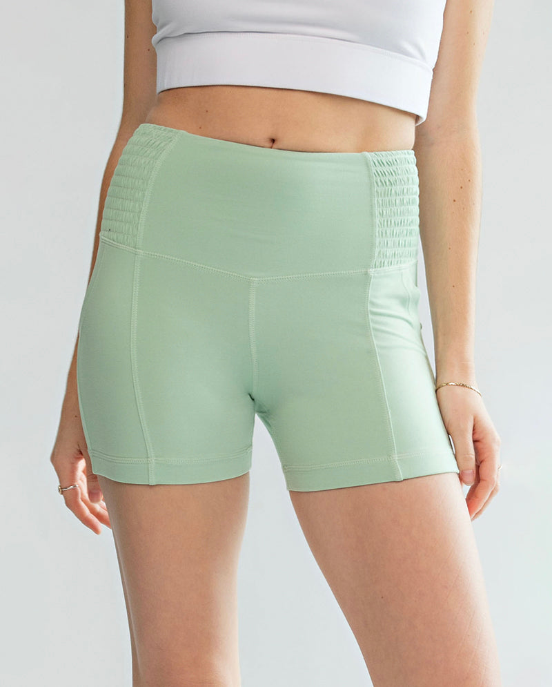 RAE MODE - BIKER SHORTS WITH SIDE SMOCKING WAIST BAND