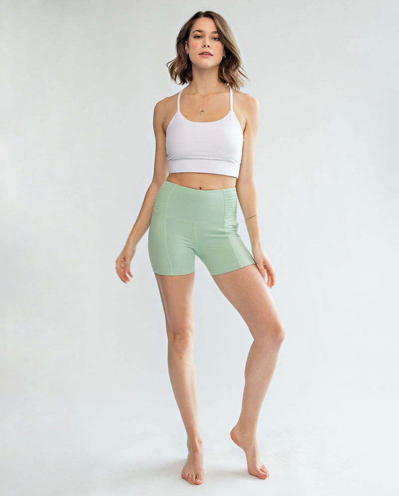 RAE MODE - BIKER SHORTS WITH SIDE SMOCKING WAIST BAND