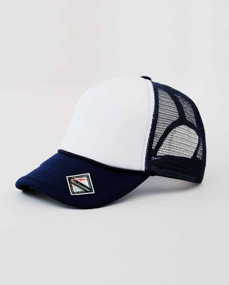 The Hat Depot - Sponge White Front Trucker Cap