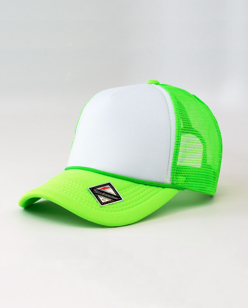 The Hat Depot - Sponge White Front Trucker Cap