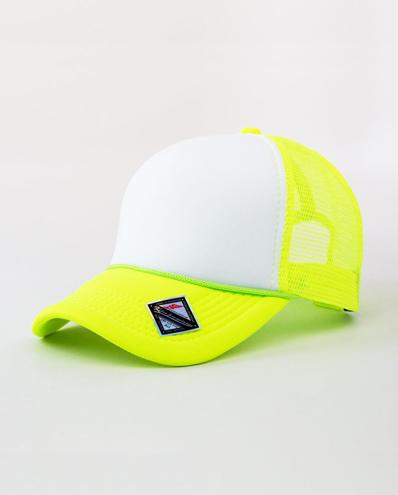 The Hat Depot - Sponge White Front Trucker Cap