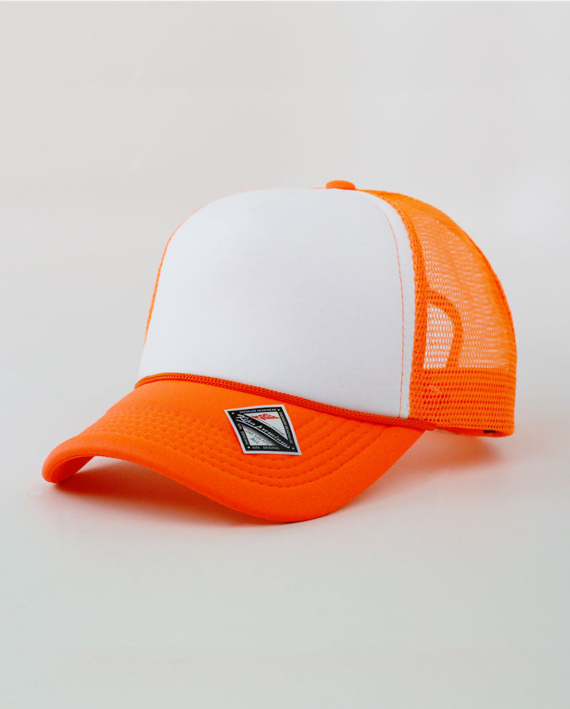 The Hat Depot - Sponge White Front Trucker Cap