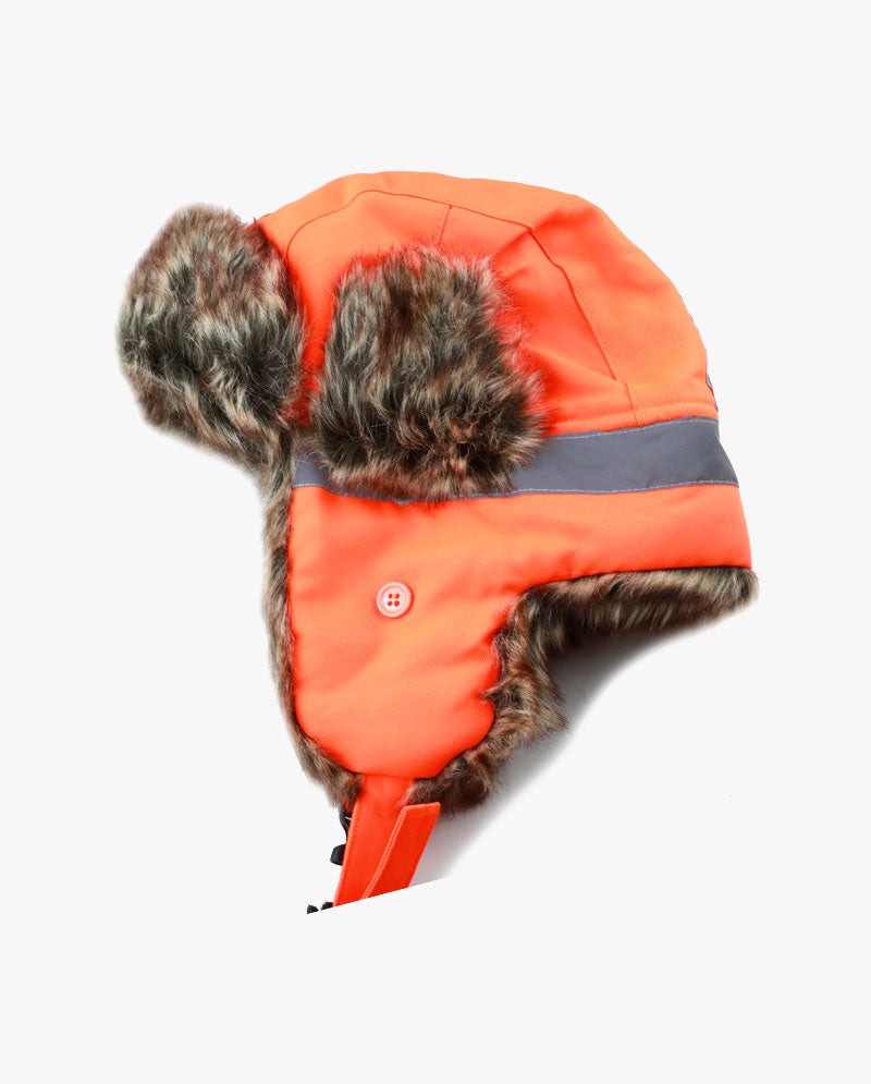 The Hat Depot Kids - Safety Reflective Faux Fur Aviator Trapper