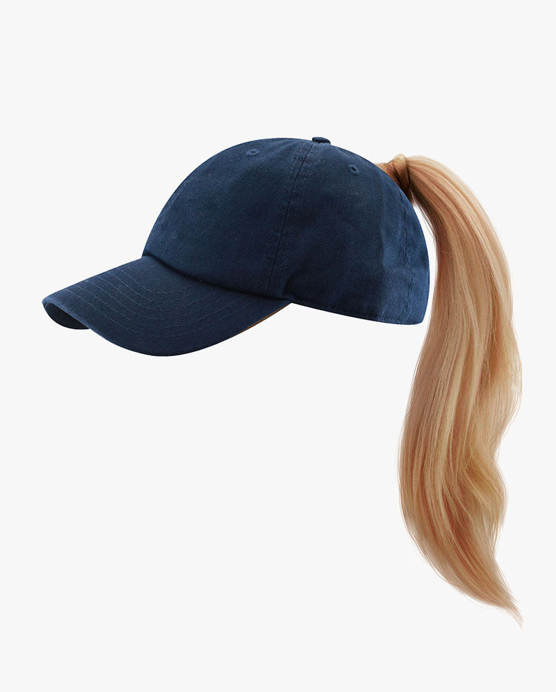 The Hat Depot Washed Cotton Low Profile Ponytail Cap
