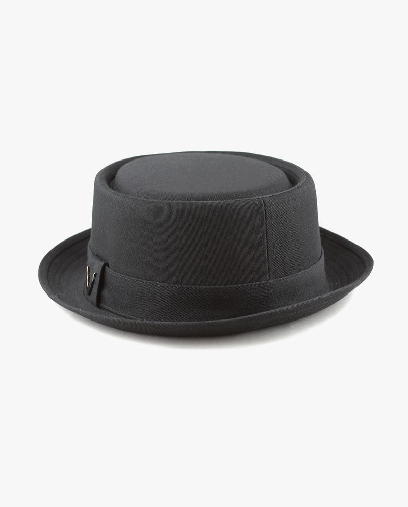 Black Horn Cotton Porkpie hat