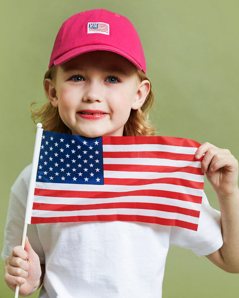 Hi Little One Infant American Flag Baseball Hat Red